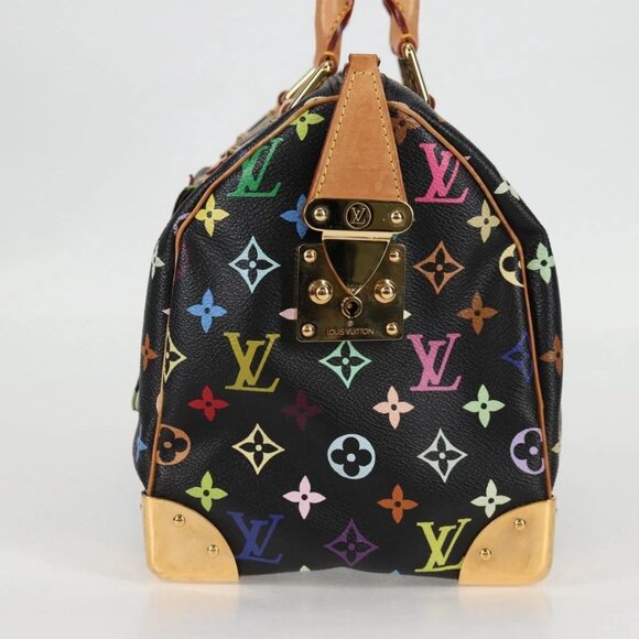 LOUIS VUITTON Monogram Multicolor Speedy 30 Hand Bag Black M92642 Auth yk18882V - Picture 6 of 16